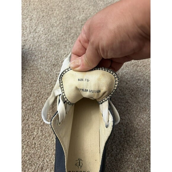 Brooks Brothers Navy Blue Canvas‎ Lace Up Casual Sneakers Mens Size 7 - Picture 8 of 8